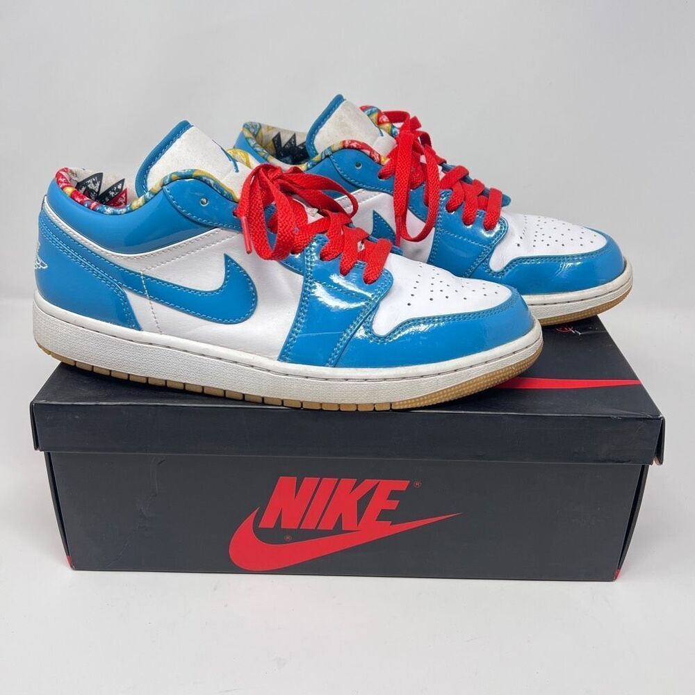 Nike Air Jordan 1 Low - Blue/White - Size 9.5 Excellent Preowned Condition